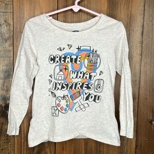 Girls “create” long sleeve tee